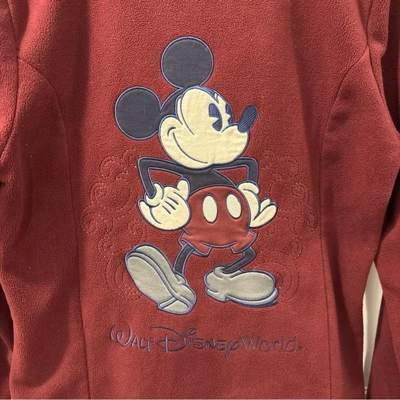 Disney Parks Mickey Mouse Full Zip Fleece Jacket Women’s Size M Disney World Red - Picture 6 of 6